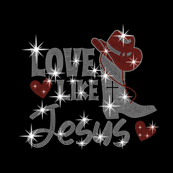 Love Like Jesus Rhinestone Shirt, Love Like Jesus Shirt, Christian Shirt, Jesus Inspired Shirt, Cowgirl Shirt, Country Girl Shirt