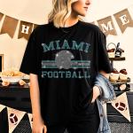 Miami Football Rhinestone T-Shirt, Unique Design Team Tee-Shirt, Unisex Sports Apparel, Mama Game Day Shirt, Tailgate Gift for Fans