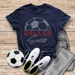 Dallas Rhinestone T-Shirt, Soccer Game Day Sweatshirt, Sports Season Tailgating Gift, Unisex Soft-Style Football Tee, Funny Rivalry Shirt