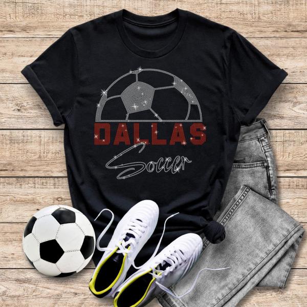 Dallas Rhinestone T-Shirt, Soccer Game Day Sweatshirt, Sports Season Tailgating Gift, Unisex Soft-Style Football Tee, Funny Rivalry Shirt