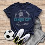 Kansas City Rhinestone T-Shirt, Soccer Stadium Outfit, Game Day apparel, Soccer Youth Shirt, Sporty Athletic Tee Shirt, Vintage Mascot Shirt