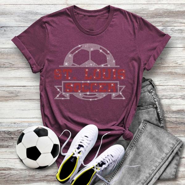 St. Louis Rhinestone T-Shirt, Soccer Season Favorite Shirt, New Soccer Team Tee, Soccer Rivalry Apparel, Sports Fan Reveal Gift Idea