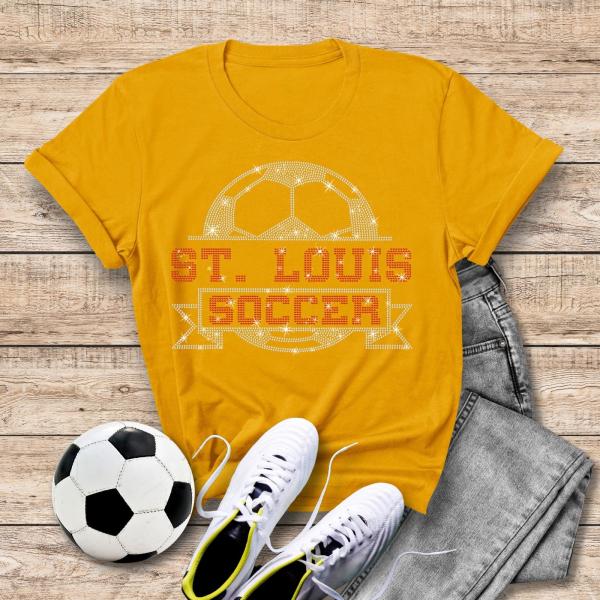 St. Louis Rhinestone T-Shirt, Soccer Season Favorite Shirt, New Soccer Team Tee, Soccer Rivalry Apparel, Sports Fan Reveal Gift Idea