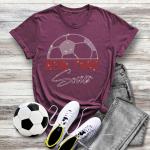 New York Rhinestone T-Shirt, Retro Eye Catching Soccer Tee, Sports Team Supporters Shirt, Aesthetic Tops Shirt, Christmas Gift Sports Lover