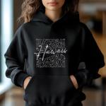 Hawaii Rhinestone Football T-Shirt - Sparkly Game Day Tee for Fans, Tailgates & Sports Events - Game Day Gift for Football Lovers