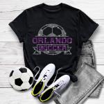 Orlando Rhinestone T-Shirt, Soccer/Football Supporters Shirt for Football Lovers, Unique Design Tailgate Outfit, Sport Lovers Christmas Gift