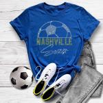 Nashville Rhinestone T-Shirt, Soccer Tournament Shirt, Game Day Sports Apparel, Super-Soft Adult and Youth Tee, Unique Design Athletic Shirt