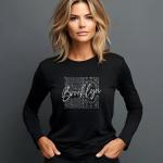 Brooklyn Rhinestone Football T-Shirt - Sparkly Game Day Tee for Fans, Tailgates & Sports Events - Game Day Gift for Football Lovers