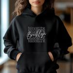 Brooklyn Rhinestone Football T-Shirt - Sparkly Game Day Tee for Fans, Tailgates & Sports Events - Game Day Gift for Football Lovers