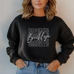 Brooklyn Rhinestone Football T-Shirt - Sparkly Game Day Tee for Fans, Tailgates & Sports Events - Game Day Gift for Football Lovers