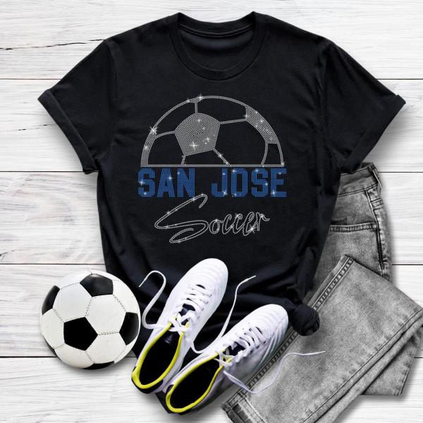 San Jose Rhinestone T-Shirt, Vintage Soccer Apparel, Sports Lovers Game Day Gift, Team Supporters Shirt, Funny Rivalry Aesthetic Tops Shirt