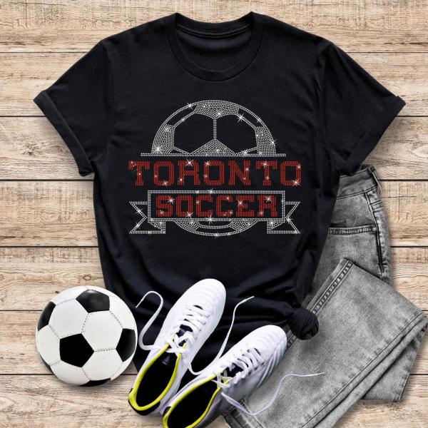 Toronto Rhinestone T-Shirt, Soccer Season Shirt, Women's Football Sports Tee, Soccer Rivalry Shirt, Team Spirit Apparel, Tailgating Shirt