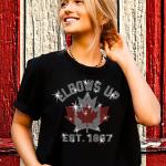 Elbows Up Est. 1867 Rhinestone T-Shirt, Maple Leaf Resistance Tee, Canada is Not for Sale, Protest Tee-Shirt, Gift for Canadians