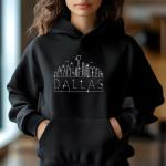 Dallas Rhinestone T-Shirt, Sparkling City Skyline Tee, Women Casual Top, Texas Pride Shirt, Travel Gift, Cityscape Design Outfit