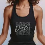Dallas Rhinestone Football T-Shirt - Sparkly Game Day Tee for Fans, Tailgates & Sports Events - Game Day Gift for Football Lovers