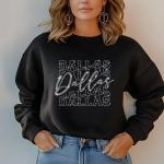 Dallas Rhinestone Football T-Shirt - Sparkly Game Day Tee for Fans, Tailgates & Sports Events - Game Day Gift for Football Lovers