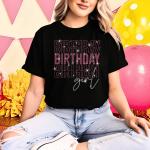 Birthday Girl Rhinestone T-Shirt, Gift Tee-Shirt from Dad and Mom, Present Idea for Daughter, Groovy Party Outfit, Women Outdoor Shirt