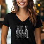 Golf Retro Stylish Rhinestone T-Shirt, Sparkly Women's Golf Tee, Golf Lover Shirt, Bling Golf Apparel, Gift for Golfers, Golf Fashion