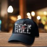 Rock & Roll Rhinestone Hat, Rock n' Roll Hat, Rock Music Hat, Rock Concert Hat, Snapback 5 Panel Cap
