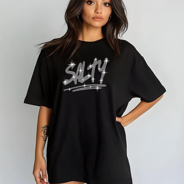 Salty Rhinestone Shirt, Salty Comfort Colors Shirt, Trendy Beach Shirt, Summer Tee,  Vacation Shirt, Cute Summer Outfit, Gift for Her