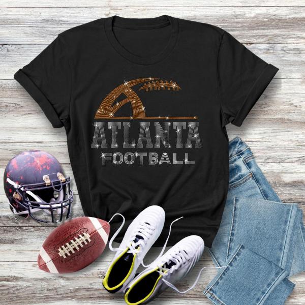 Atlanta Rhinestone Sunday Football T-Shirt, Retro Football Sweatshirt,  Football Top for Sunday, Champions Gift For Fans, Tailgating Shirt