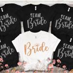 Bride Team Rhinestone T-Shirt, Bridal Party Tee-Shirt, Bride Squad & Crew Matching Shirt, Beach Bachelorette Top, Bridesmaid Proposal Gift
