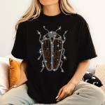 Beetle Designed Rhinestone T-Shirt, Insect design Tee-Shirt, Unique Bug Tee, Entomology Shirt, Natural Lovers Gift Idea, Camping Sweatshirt