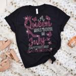 Birthday Rhinestone T-Shirt for Queens Born in July, Funny Birthday Month Shirt, Happy Birthday Shirt, Patriotic Mom Shirt, Gift For Women
