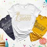 Birthday Queen and Squad Rhinestone Shirts, Glittering Unique Design Sweatshirt, Born Month & Christmas T-Shirt Gift Ideas for Best Friends