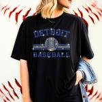 Detroit Baseball Rhinestone T-Shirt, Sports Season Teams Tee-Shirt, Team Spirit Tee, Tailgating Gift For Sport Fans, Game Day Gear