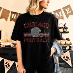 Chicago Football Rhinestone T-Shirt, Favorite Team Bling Shirt, Sports Lovers Tee-Shirt, Casual Athletic Apparel, Tailgating Cozy Sportswear
