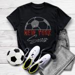 New York Rhinestone T-Shirt, Retro Eye Catching Soccer Tee, Sports Team Supporters Shirt, Aesthetic Tops Shirt, Christmas Gift Sports Lover
