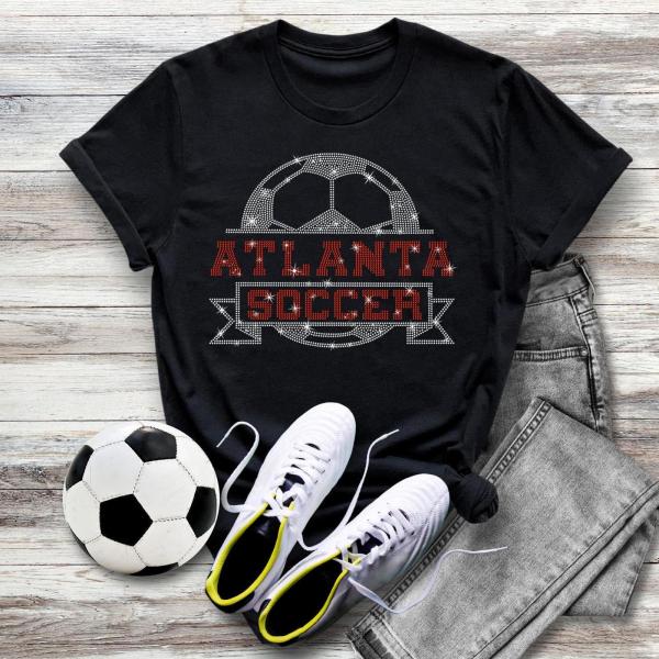 Atlanta Rhinestone T-Shirt, Fan of Soccer Shirt, Comfort Color Soccer Sweatshirt, Retro Style Sportive Tee, Soccer Team Game Day Shirt