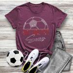 Salt Lake City Rhinestone T-Shirt, Unique Soccer Team Apparel, Unisex Soft Cotton Tee, Casual Urban Style, Team Spirit Gift for Him or Her