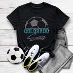 Colorado Rhinestone T-Shirt, Soccer Bling Shirt, Soft-Style Unisex Shirt, Game Day Tee, Sports Lovers Apparel, Sports Mom Game Day Shirt