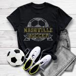 Nashville Rhinestone T-Shirt, Retro Soccer Shirt, Game Day Trendy Top, Soccer Tailgate Tee, Men or Women Soccer/Football Sports Apparel