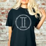 Gemini Sign Glittering Rhinestone T-Shirt, Retro Astrology Shirts, Birthday Horoscope Shirt, Unisex Shirt Gift For Gemini Girls and Men
