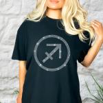 Sagittarius Sign Favorite Rhinestone T-Shirt, Cozy Aesthetic Gift for Men and Women, Cute Zodiac Sweatshirt, Comfort Colors Birthday Shirt