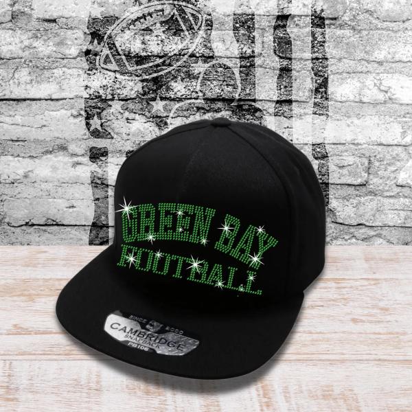 Green Bay Football Rhinestone Caps, Sports Team Fans Bling Trucker Hat, Bedazzled Headwear, Game Day Accessories for Her or Him