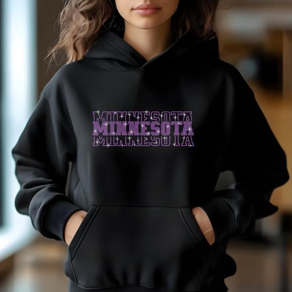 Minnesota Rhinestone Football Shirt, Shine Bright and Show Your Team with This Stylish, Quality Design, Perfect for Game Days & Tailgates